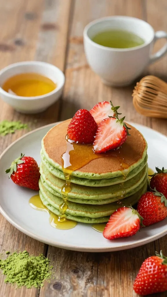 13 Pancake Flavor Ideas to Shake Up Your Morning Routine - 1. Matcha Green Tea Pancakes 1