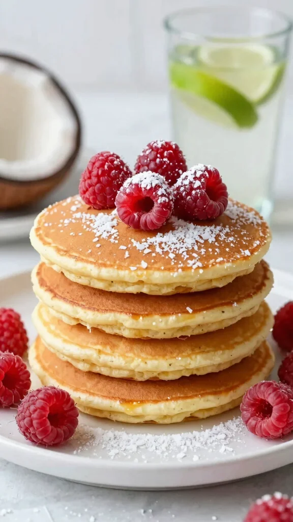 13 Pancake Flavor Ideas to Shake Up Your Morning Routine - 11. Raspberry Coconut Pancakes 1