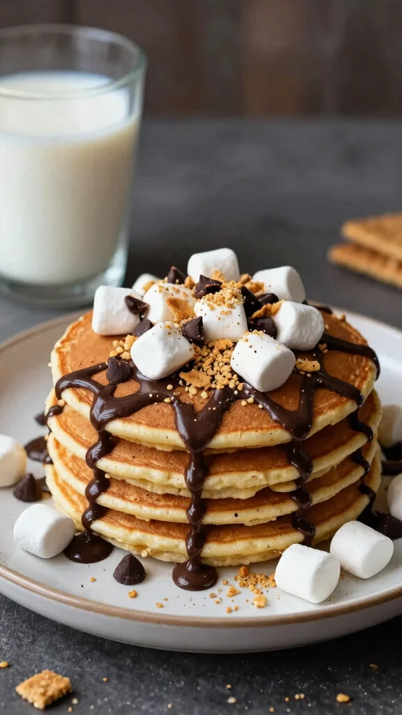 13 Pancake Flavor Ideas to Shake Up Your Morning Routine - 12. S'mores Pancakes 1