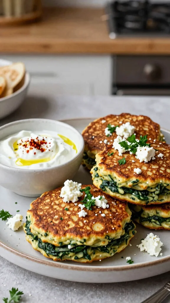 13 Pancake Flavor Ideas to Shake Up Your Morning Routine - 5. Savory Spinach and Feta Pancakes 1