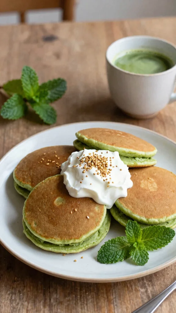 13 Pancake Variations to Keep Breakfast Exciting - 2. Matcha Green Tea Pancakes 1