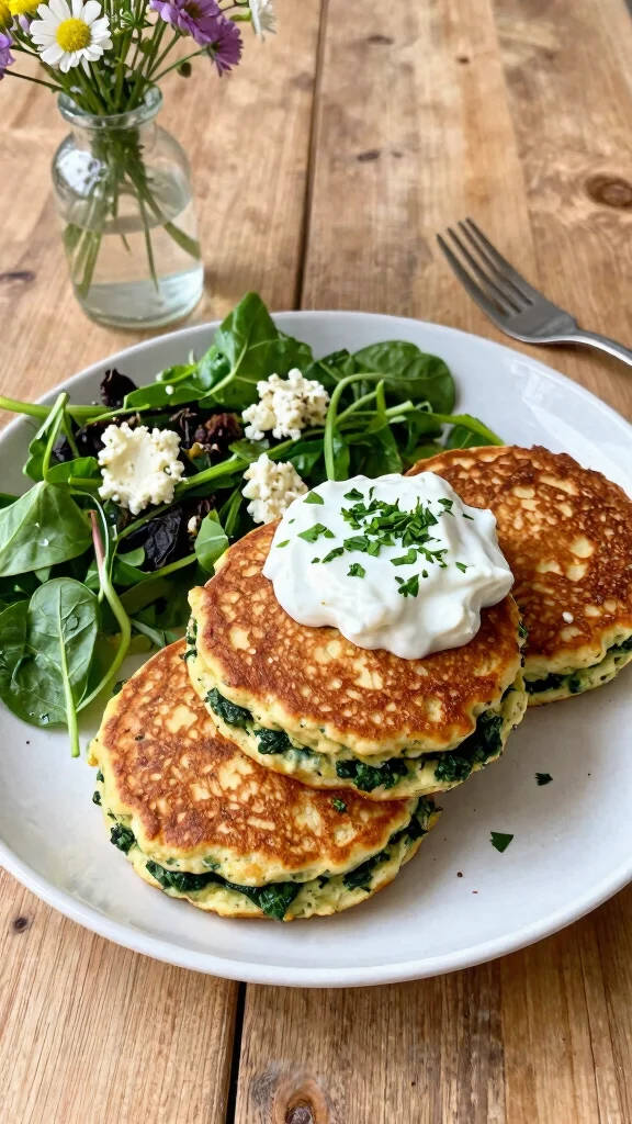13 Pancake Variations to Keep Breakfast Exciting - 4. Savory Spinach and Feta Pancakes 1
