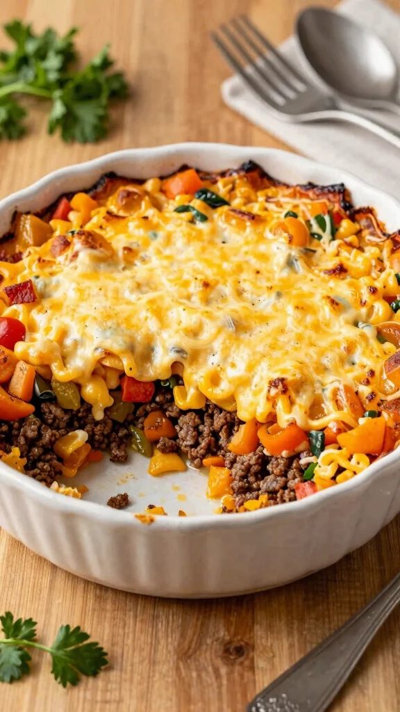 14 Mac and Cheese Leftover Recipes to Reinvent Yesterday's Dinner - 11. Mac and Cheese Bake with Meat and Veggies 1