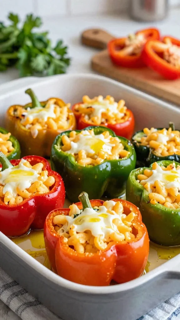 14 Mac and Cheese Leftover Recipes to Reinvent Yesterday's Dinner - 2. Cheesy Mac and Cheese Stuffed Peppers 1