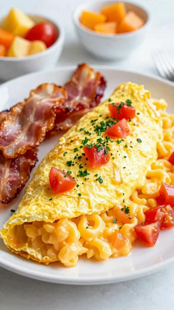 14 Mac and Cheese Leftover Recipes to Reinvent Yesterday's Dinner - 8. Mac and Cheese Omelette 1