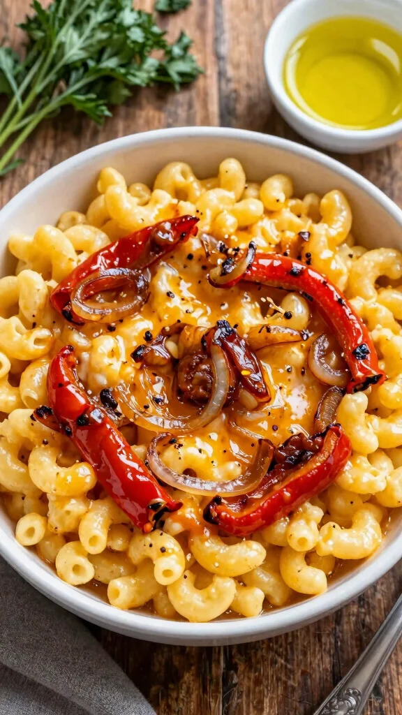 14 Mac and Cheese Toppings That Take Your Bowl to the Next Level - 8. Sweet Peppers and Onions 1