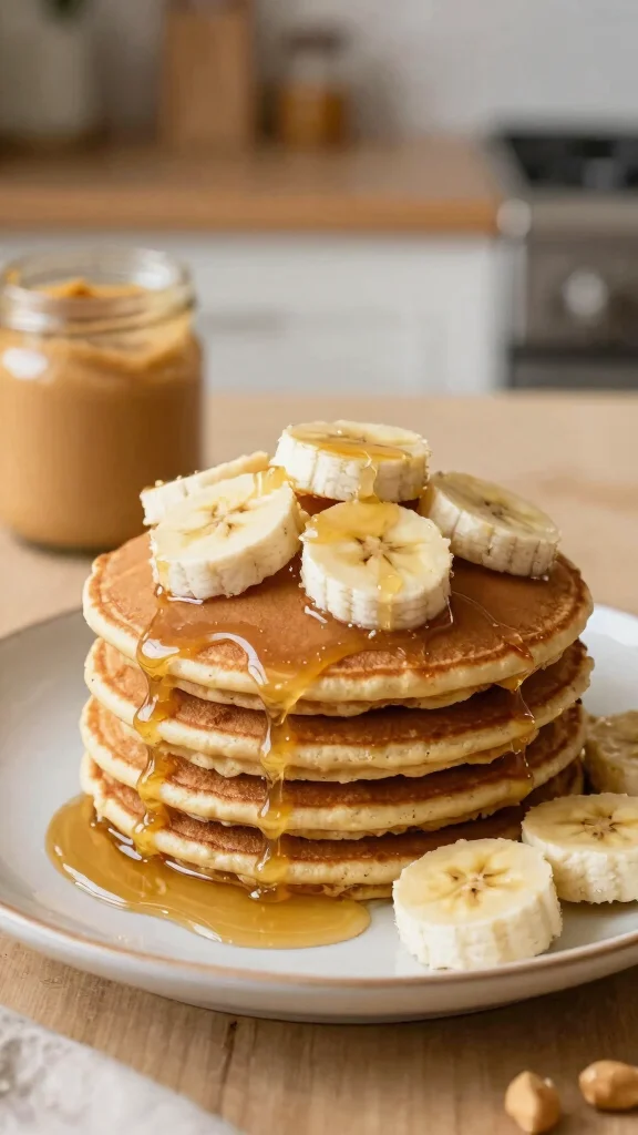 14 Pancake Breakfast Ideas for a Complete Morning Spread - 13. Peanut Butter Banana Pancakes 1