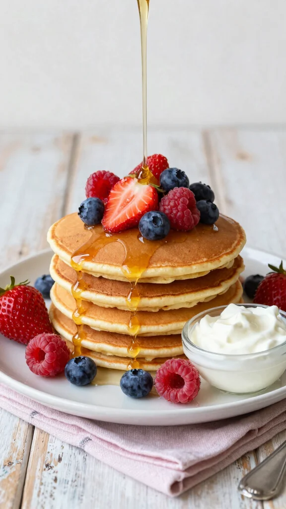 14 Pancake Breakfast Ideas for a Complete Morning Spread - 3. Almond Flour Pancakes with Berries 1
