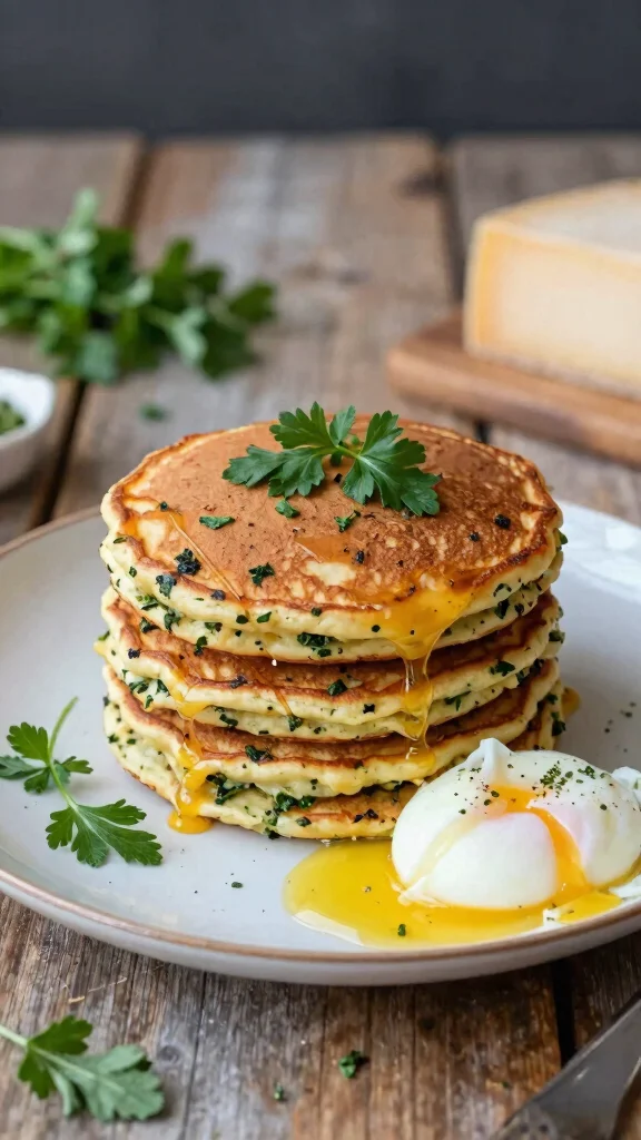 14 Pancake Breakfast Ideas for a Complete Morning Spread - 6. Savory Herb and Cheese Pancakes 1