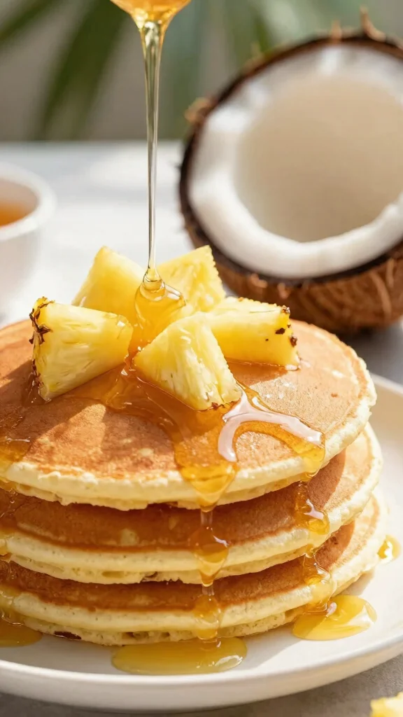 14 Pancake Breakfast Ideas for a Complete Morning Spread - 7. Coconut Flour Pancakes with Pineapple 1