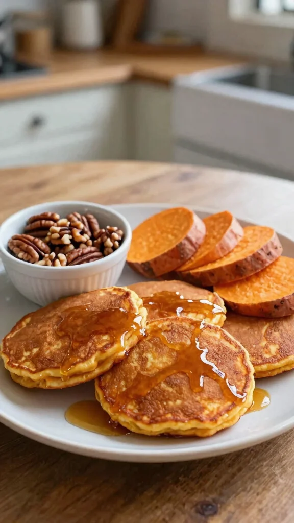 14 Pancake Breakfast Ideas for a Complete Morning Spread - 9. Sweet Potato Pancakes with Maple Syrup 1