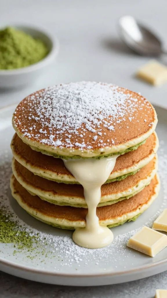 14 Pancake Filling Ideas Sweet, Savory and Surprising - 13. Matcha and White Chocolate 1