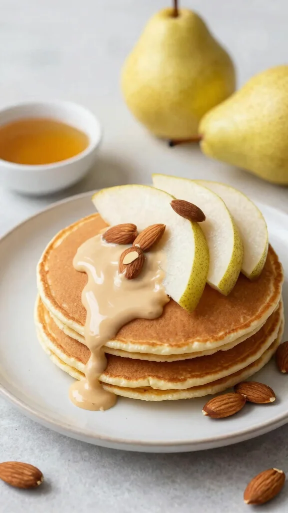 14 Pancake Toppings That Make Breakfast Unforgettable - 8. Almond Butter and Pear 1