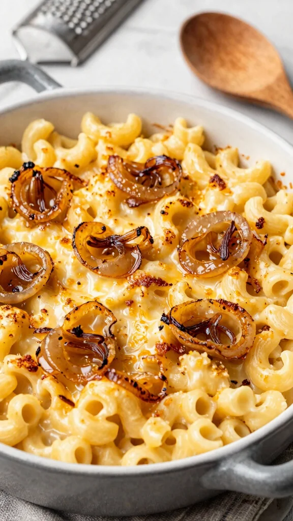 15 Mac and Cheese Topping Ideas from Classic to Creative - 10. Caramelized Onions and Gruyère 1