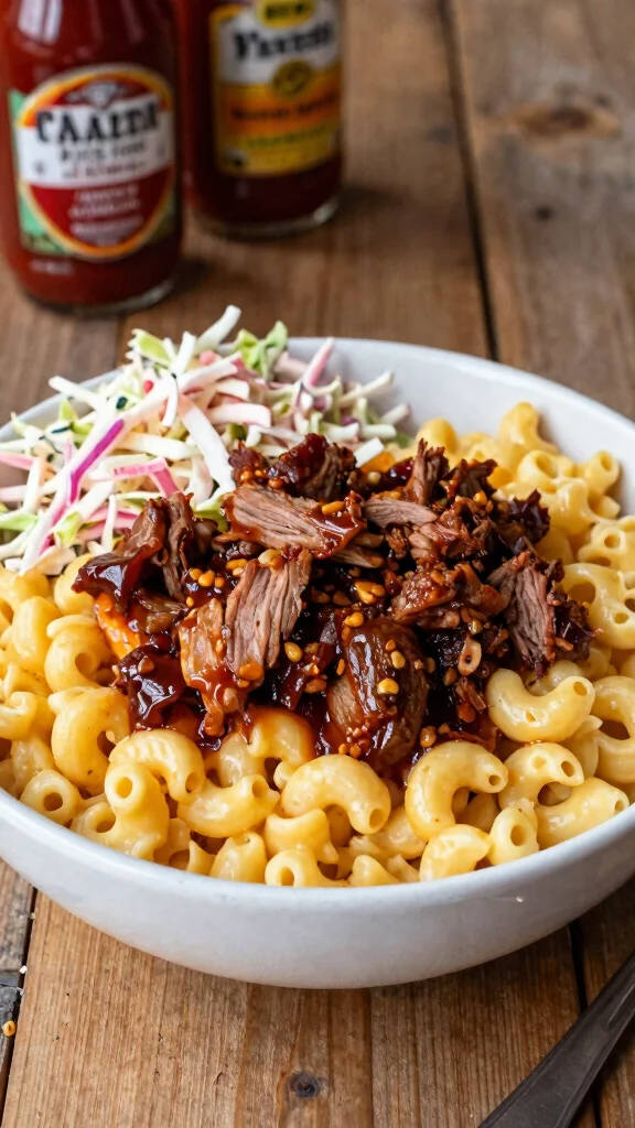 15 Mac and Cheese Topping Ideas from Classic to Creative - 11. BBQ Pulled Pork and Coleslaw 1