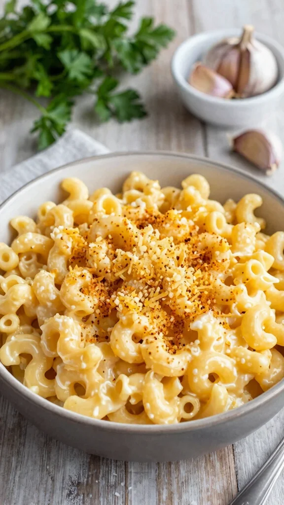 15 Mac and Cheese Topping Ideas from Classic to Creative - 13. Parmesan Crisps and Fresh Garlic 1