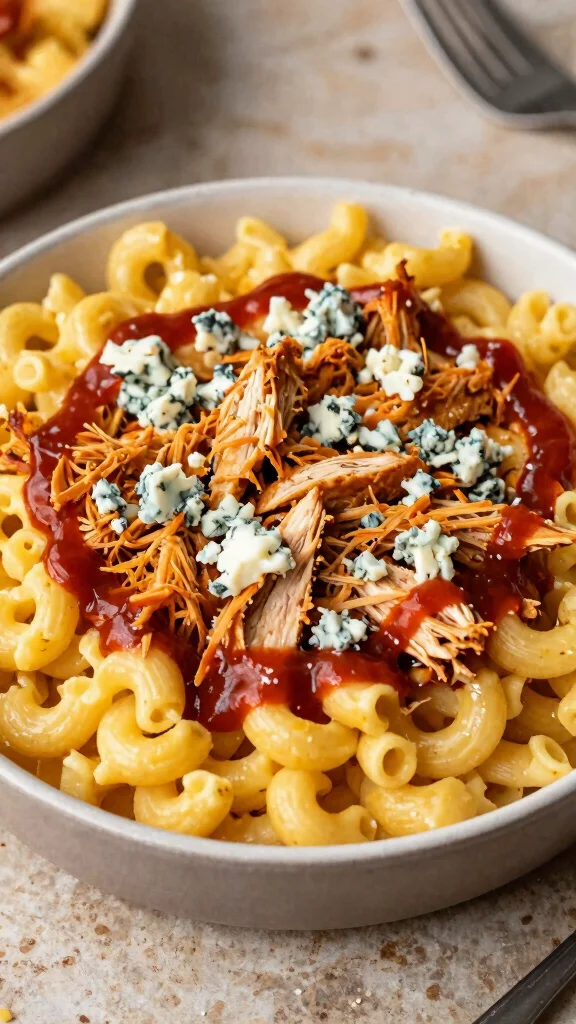 15 Mac and Cheese Topping Ideas from Classic to Creative - 5. Buffalo Chicken and Blue Cheese 1